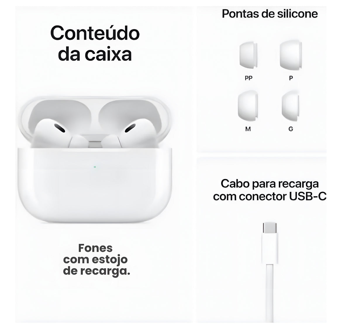 AirPods Pro – 3ª Geração com Borracha Fone de Ouvido Bluetooth