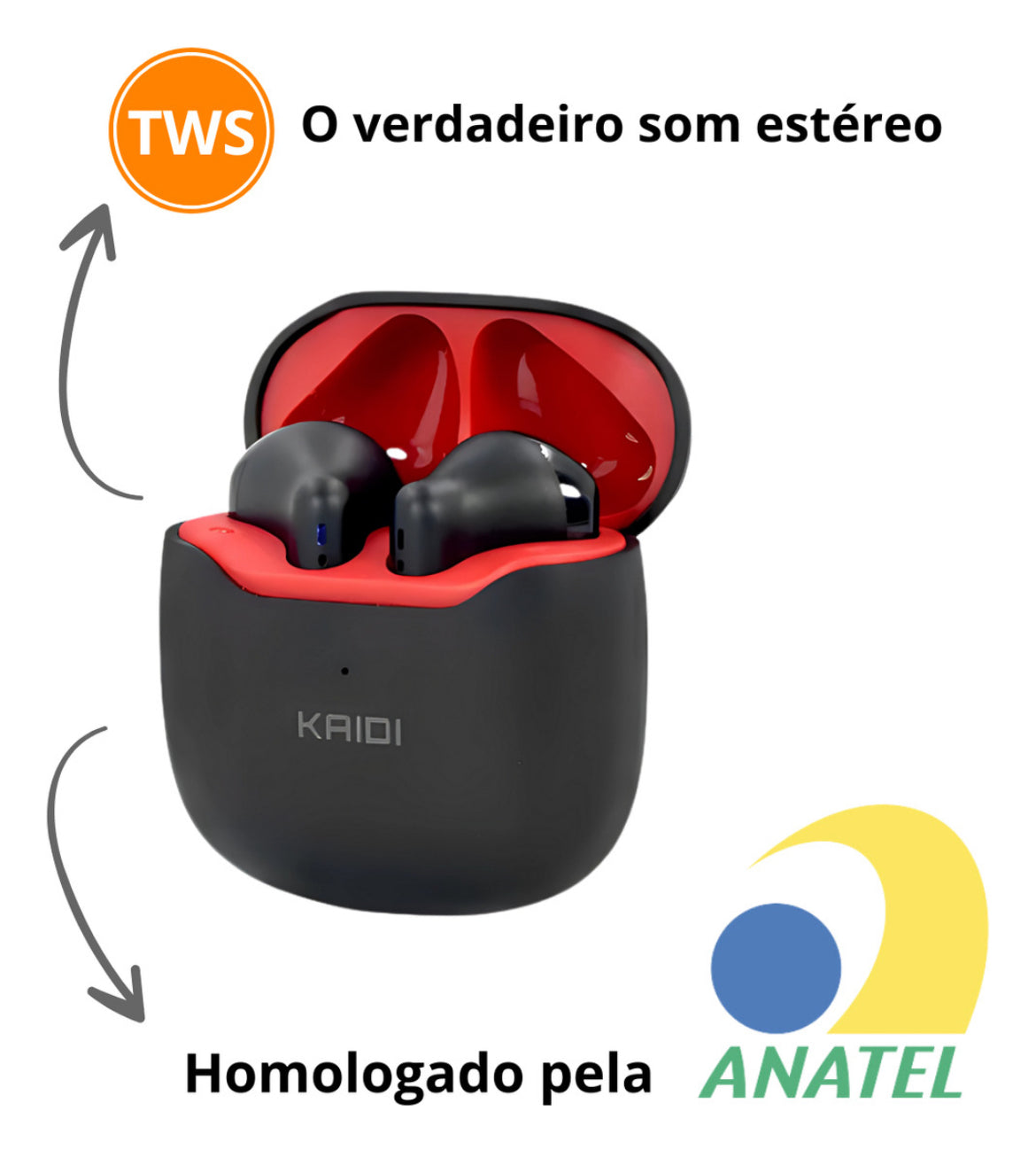 Fone de Ouvido Sem Fio Kaidi Som Potente Conforto e Qualidade