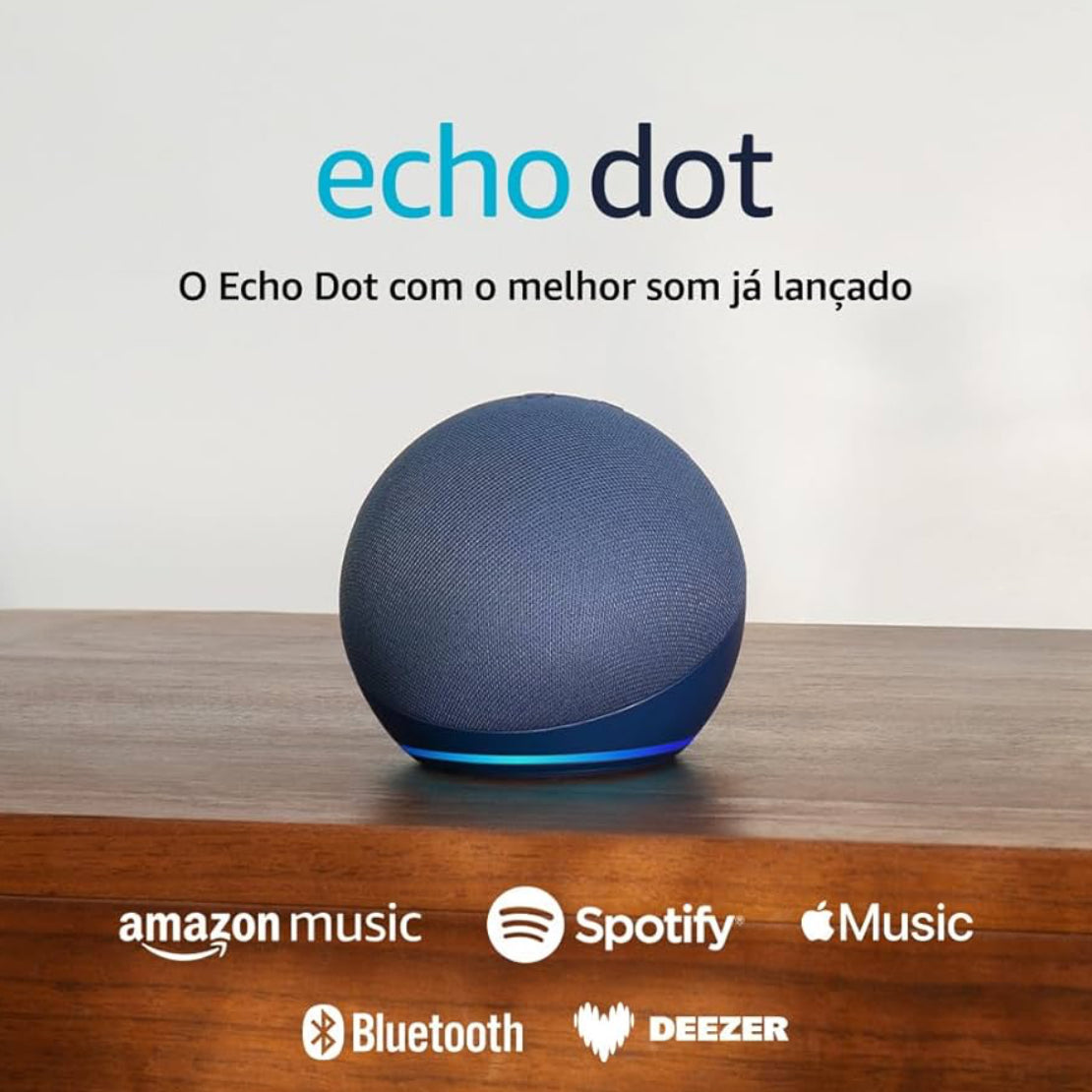 Amazon Echo Dot 5ª Geração Original – Smart Speaker com Alexa Som Potente e Inteligente