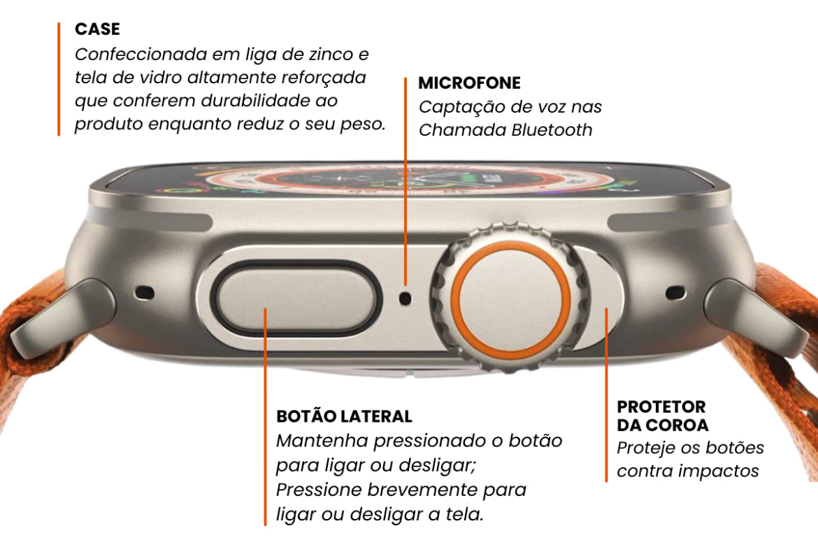 Smartwatch Watch 10 Ultra Plus – Tela AMOLED, 49mm