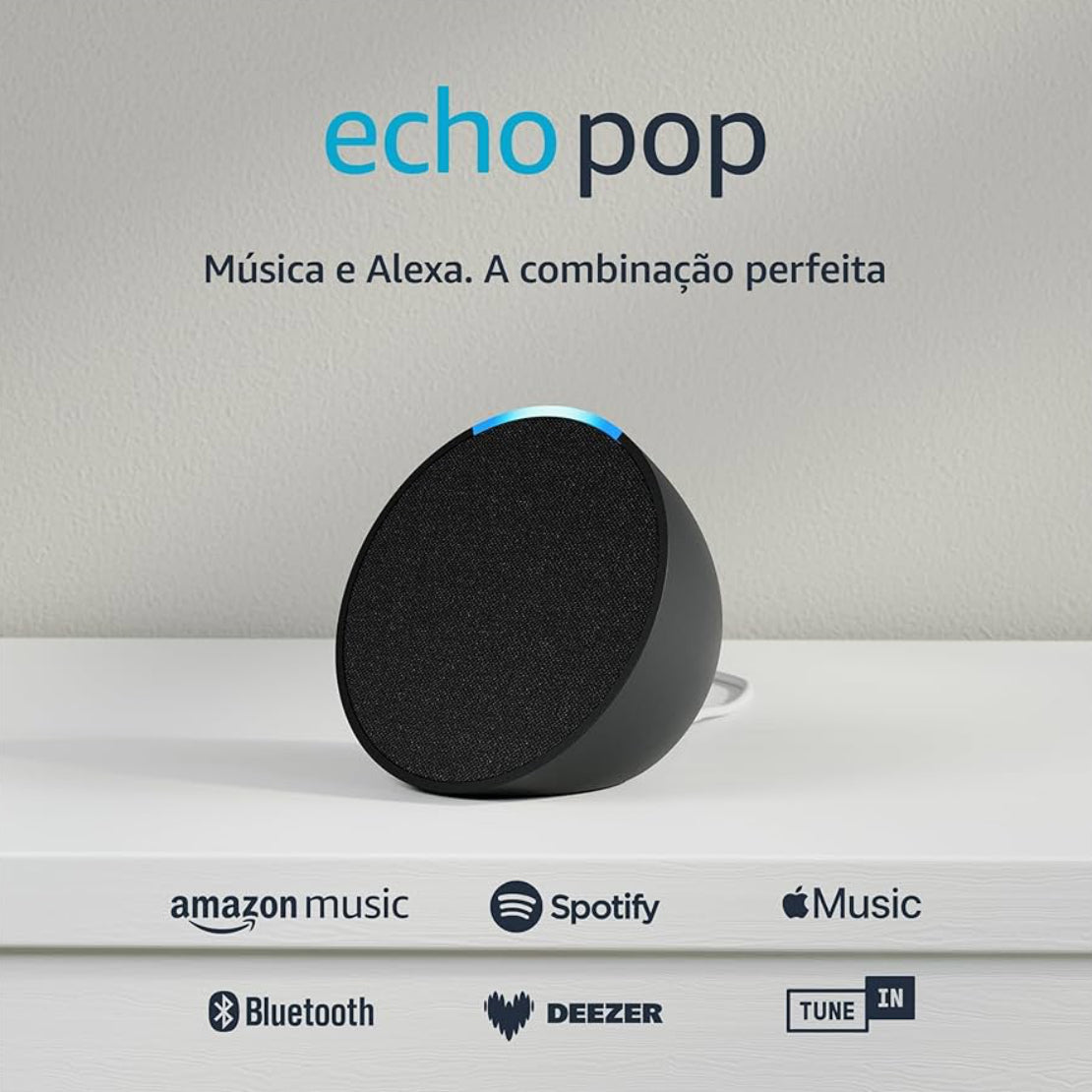 Amazon Echo Pop Original – Smart Speaker com Alexa Som Compacto e Inteligente