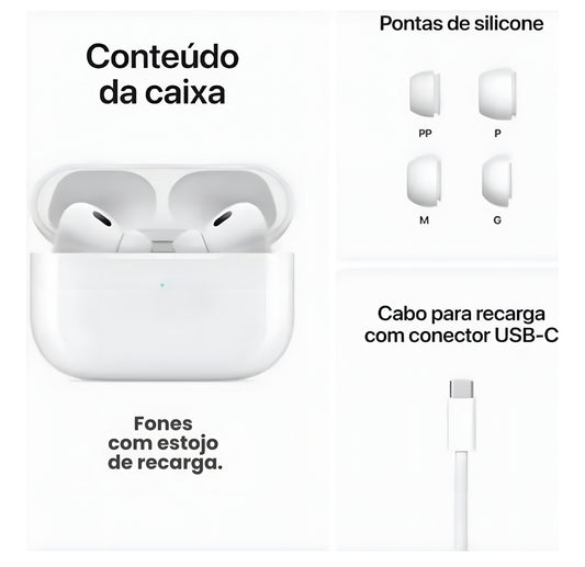 AirPods Pro – 3ª Geração com Borracha Fone de Ouvido Bluetooth
